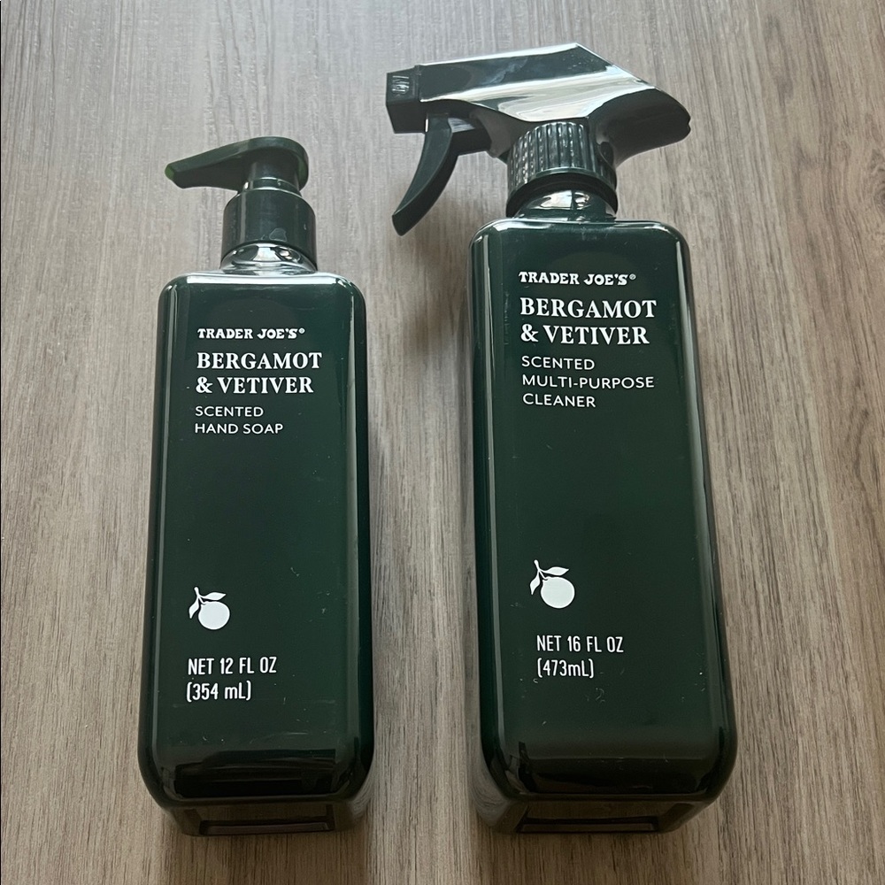 Trader Joe's Bergamot & Vetiver Hand Soap + Multi-Purpose Cleaner BUNDLE